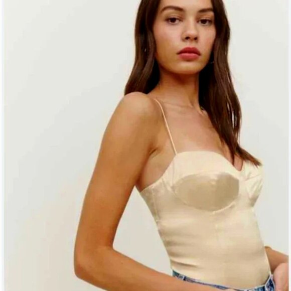 Reformation Tory Silk Top Size 12 (NWT) - Picture 1 of 3